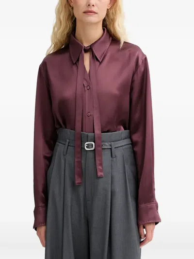 Isabelle Blanche Tie-neck Shirt In Animal Print