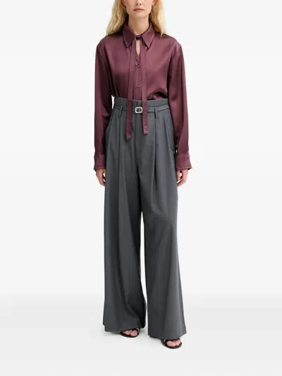 Isabelle Blanche Tie-neck Shirt In Animal Print