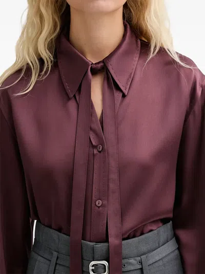 Isabelle Blanche Tie-neck Shirt In Animal Print