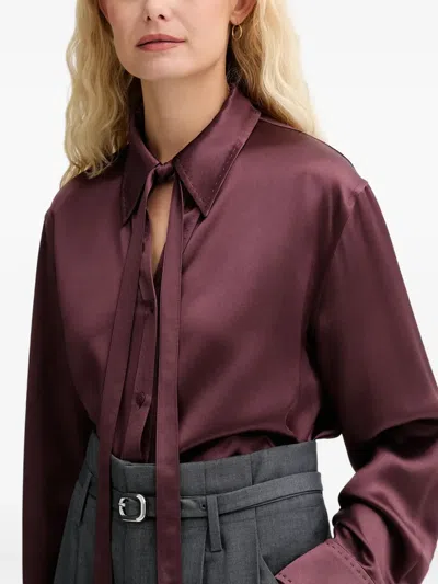 Isabelle Blanche Tie-neck Shirt In Animal Print