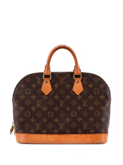 Pre-owned Louis Vuitton Vintage Alma Handbag Monogram Canvas Pm Satchel In Brown