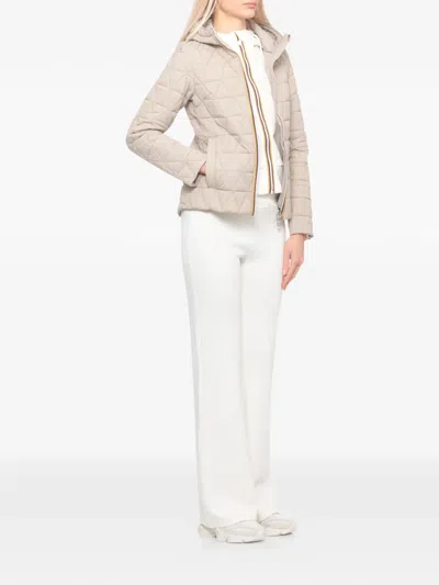 K-way Lil Diamond Quilted-design Jacket In Neutral