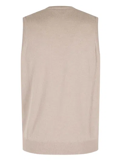 Filippo De Laurentiis Ribbed Sleeveless Top In Neutral