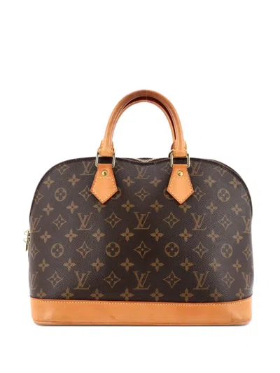 Pre-owned Louis Vuitton Vintage Alma Handbag Monogram Canvas Pm Satchel In Brown