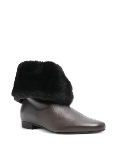 Totême Shearling Boots In Brown