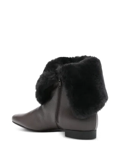 Totême Shearling Boots In Brown