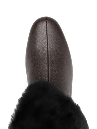 Totême Shearling Boots In Brown