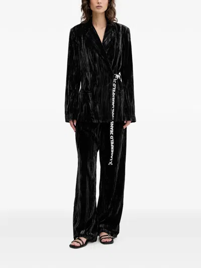 Karl Lagerfeld Jeans Belted Blazer In Black