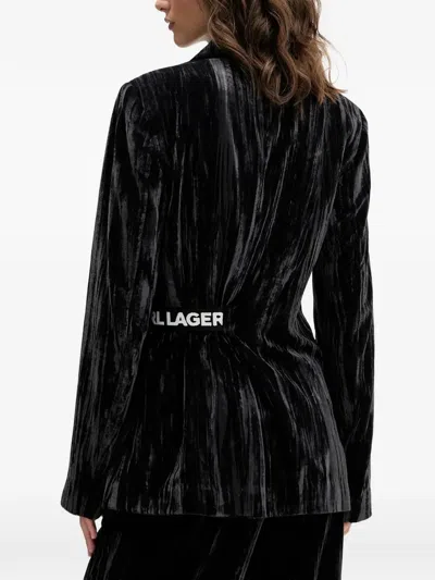 Karl Lagerfeld Jeans Belted Blazer In Black