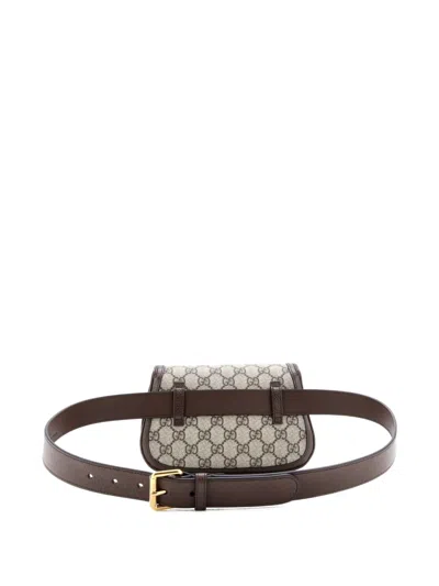 Pre-owned Gucci Blondie Gg Coated Canvas Belt Bag In Brown