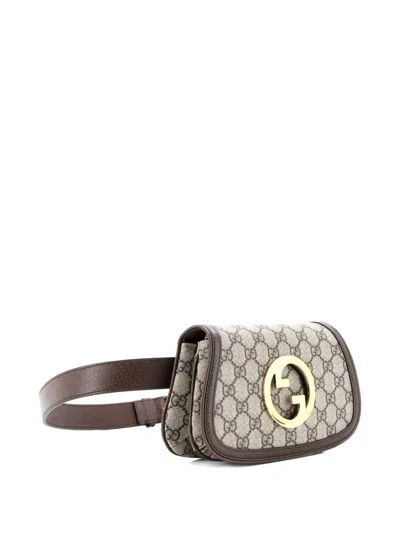 Pre-owned Gucci Blondie Gg Coated Canvas Belt Bag In Brown