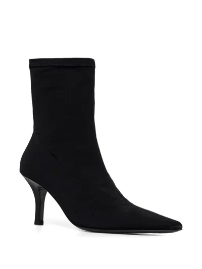 Patrizia Pepe 75mm Minimal Shape Ankle Boots In Black