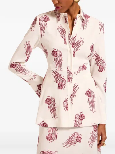 La Doublej Iris Floral-print Shirt In Multi