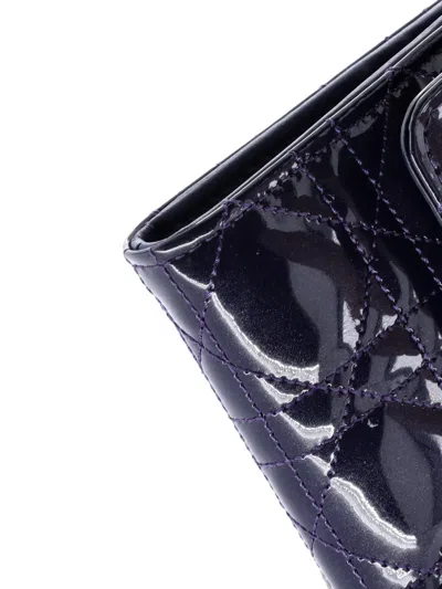 Pre-owned Dior Miss  Croisiere Wallet On Chain Cannage Quilt Patent Clutch Bag In Blue
