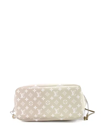 Pre-owned Louis Vuitton Neverfull Nm Spring In The City Monogram Giant Canvas Mm Tote Bag In Green