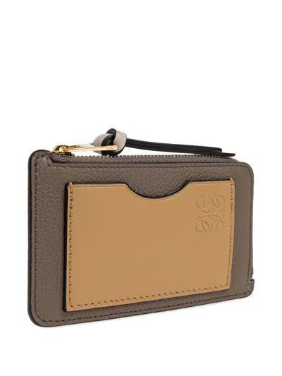 Loewe Embossed Zip-up Wallet In Neutral