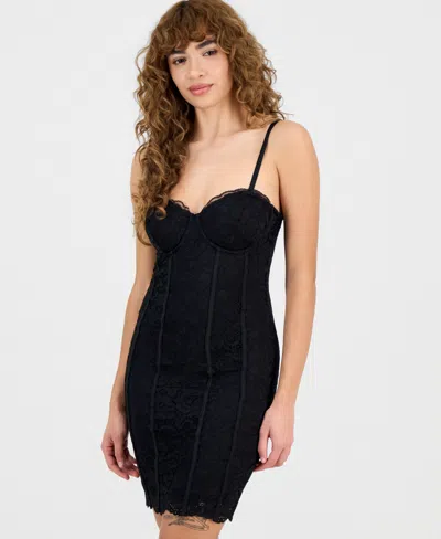 Guess Women's Ryley Sleeveless Lace Bodycon Dress In Black
