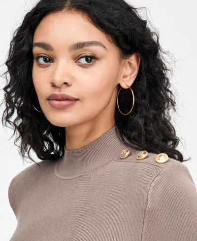 Guess Women's Long-sleeve Button Alyssia Ribbed Dress In Gray