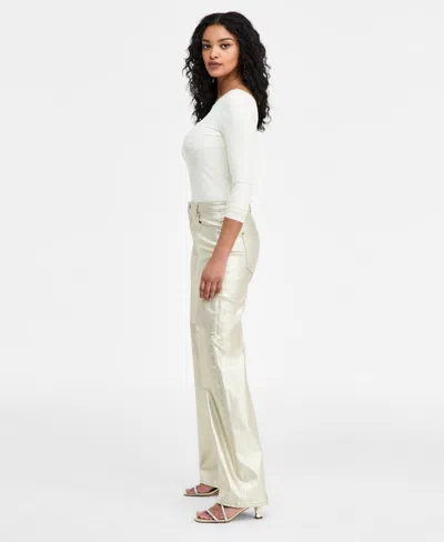 Guess Women's Foil High-rise Wide-leg Jeans In White