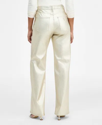 Guess Women's Foil High-rise Wide-leg Jeans In White