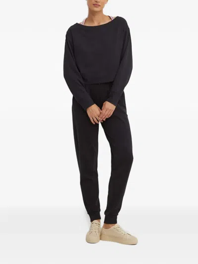 Hugo Boss Long-sleeve Boat-neck Sweatshirt In Black