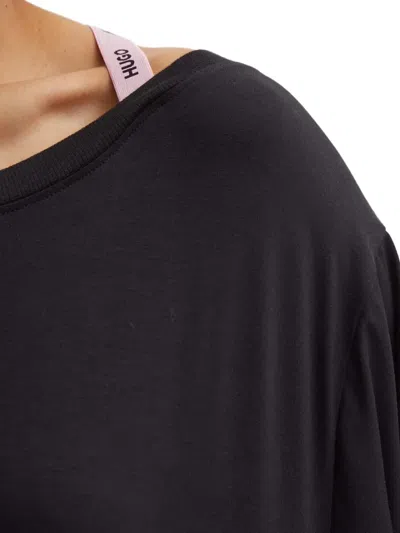 Hugo Boss Long-sleeve Boat-neck Sweatshirt In Black