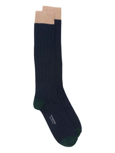 In The Box Ribbed Socks In Blue