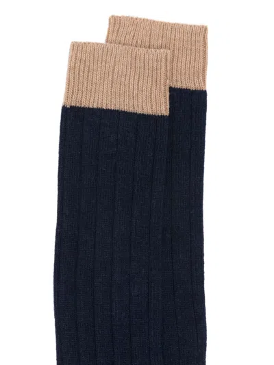 In The Box Ribbed Socks In Blue