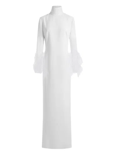 16arlington Arios Feather-trim Gown In White