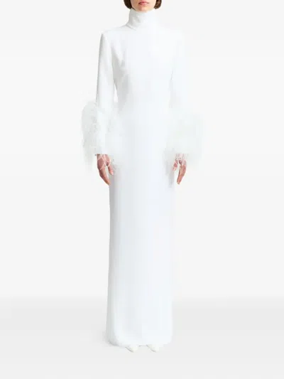 16arlington Arios Feather-trim Gown In White