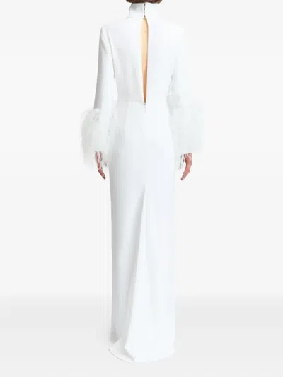 16arlington Arios Feather-trim Gown In White