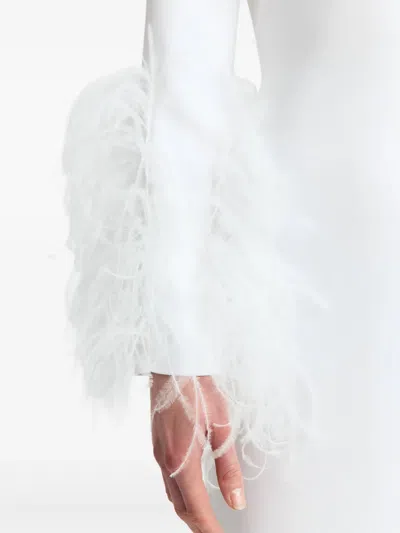 16arlington Arios Feather-trim Gown In White