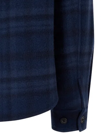 Studio Tomboy Check-pattern Hooded Jacket In Blue