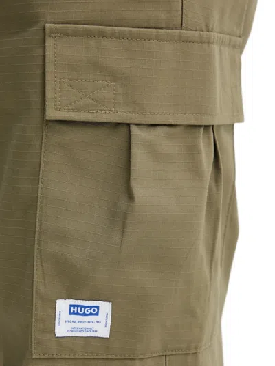 Hugo Boss Drawstring Cargo Pants In Blue