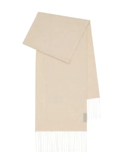 Burberry Charm Jacquard Fringed Scarf In Neutral