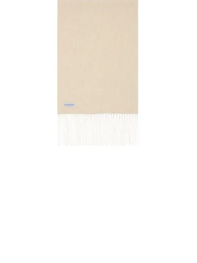 Burberry Charm Jacquard Fringed Scarf In Neutral