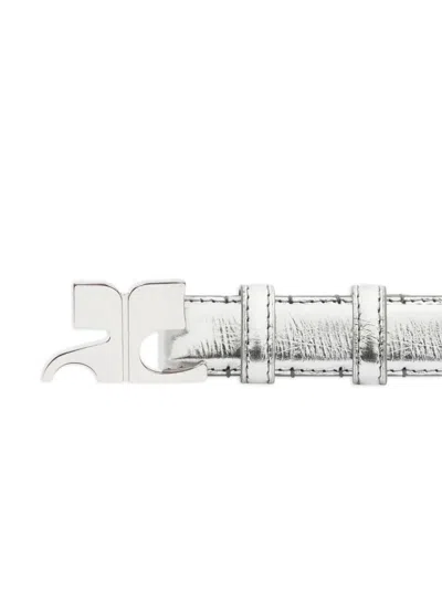 Courrèges Leather Belt In Gray