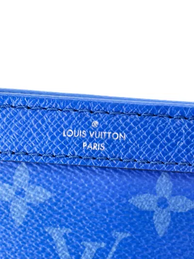 Pre-owned Louis Vuitton Gaston Wearable Wallet Monogram Taigarama Crossbody Bag In Blue