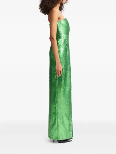 16arlington Aeta Sequin Split Gown In Green