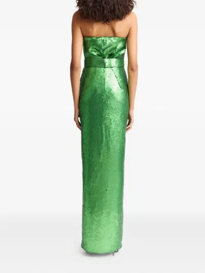 16arlington Aeta Sequin Split Gown In Green
