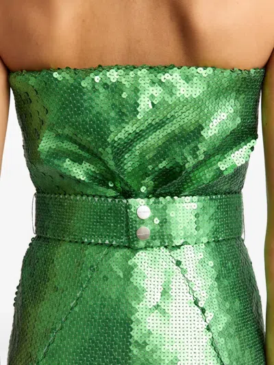 16arlington Aeta Sequin Split Gown In Green