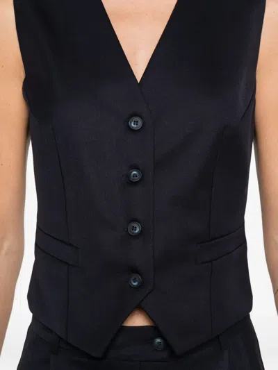 Medeea Button-front Waistcoat In Black