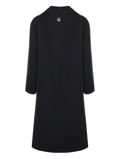 Moncler Buttoned Single-breasted Coat In Black