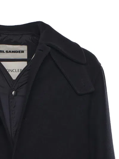Moncler Buttoned Single-breasted Coat In Black