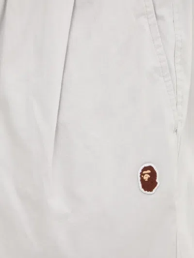 A Bathing Ape One Point Ctn Drawstring Shorts In Gray