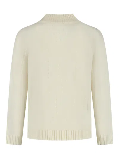 Fay Logo-embroidery Sweater In Neutral