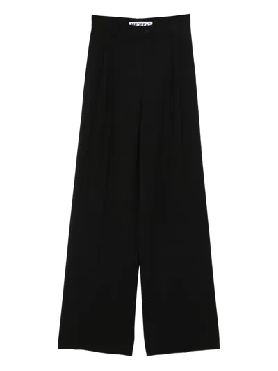 Medeea Loose Wool Trousers In Black
