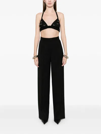 Medeea Loose Wool Trousers In Black