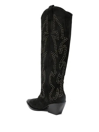 Marc Ellis 70mm Studded Pointed Boots In Black