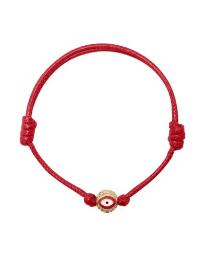 Nialaya Jewelry Evil Eye String Bracelet In Red